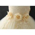 Pearl neck decoration bownot lace material fashion kid girl dresses